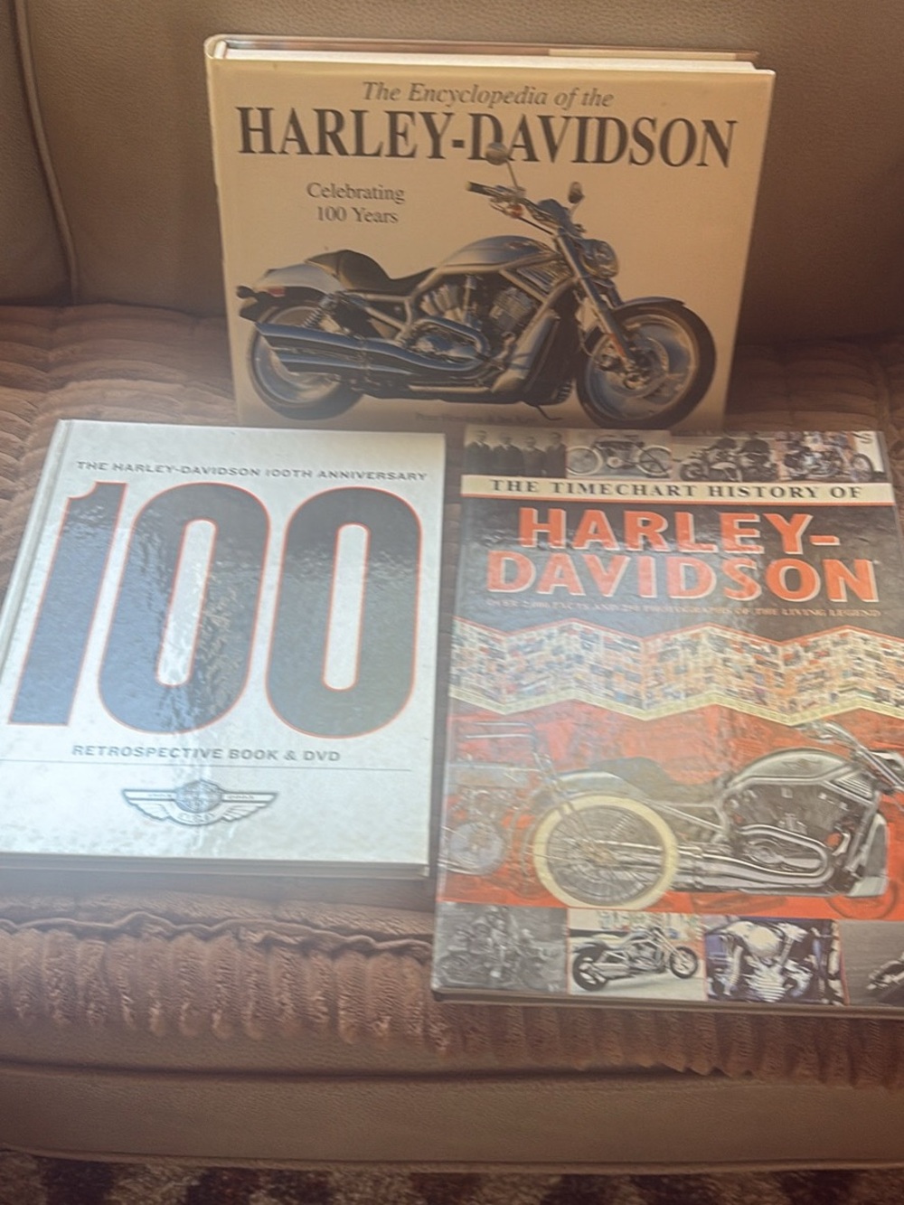 3 Harley-Davidson Hardcover coffee Table Books - One Includes DVD